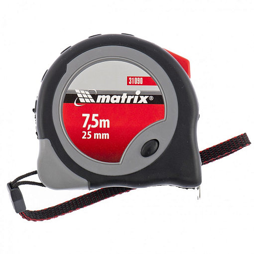 Фото 0 товара Рулетка Continuous fixation, 7,5 м х 25 мм, двухкомпонентный корпус, плавная фикс. Matrix