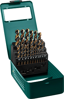 Набор сверл по металлу 29656-H25 KRAFTOOL 25 шт. ( 1-13 мм), класс A, HSS-Co(8%) - фото 1