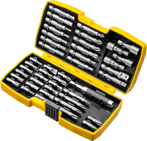 Фото 1 товара Набор бит, головок и адаптеров STAYER 44 предмета, в ударопрочном компактном боксе, 26135-H44