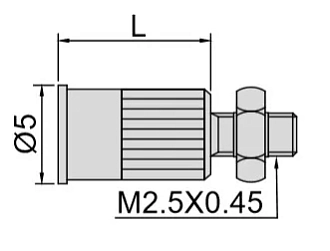 Наконечник для индикатора часового типа плоский ф 5мм длина 10мм стальной, INSIZE - фото 2