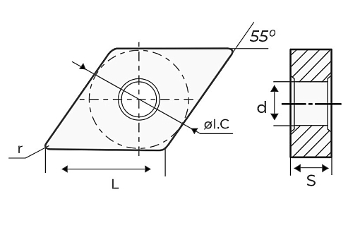 Фото 1 товара DNMG150412-GMR QT1253 пластина токарная Qtool