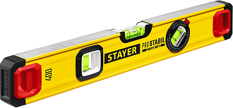 Уровень строительный фрезерованный STAYER 400 мм, 3 глазка,точность 0.5 мм/м, PRO STABIL 3471-040_z02 - фото 2