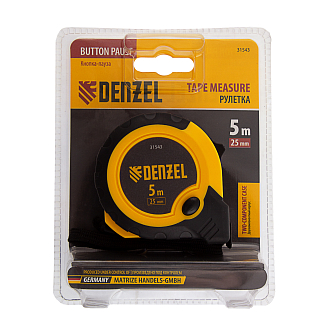 Рулетка 5м х 25мм, двухкомп. корпус, кнопка-пауза Denzel - фото 8