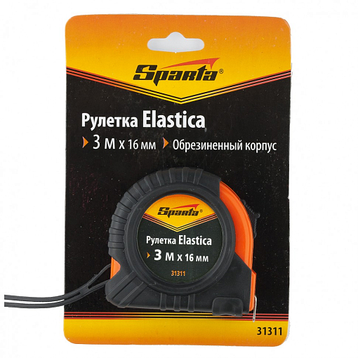 Фото 2 товара Рулетка Elastica, 3 м х 16 мм, обрез. корпус Sparta