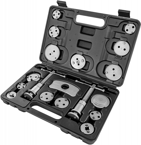 Фото 2 товара Приспособление для возврата поршней дисковых тормозных механизмов в наборе, 18 предметов, THORVIK