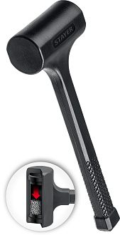 Молоток STAYER 1350 г, 60 мм, облитый эластомером, безынерционный 2042-1350 - фото 2