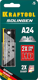 Лезвия А24 5 шт. трапециевидные SG-A24, Kraftool - фото 4