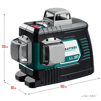 Лазерный нивелир KRAFTOOL LL3D 34640_z01 Professional линейный - фото 4