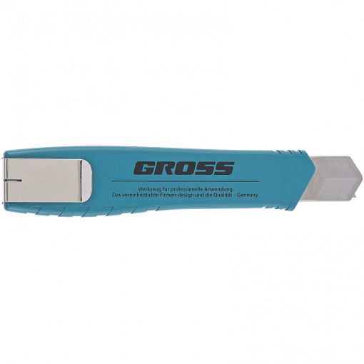 Фото 5 товара Нож, 160 мм, мет. корпус, е лезвие 18 мм (SK-5), мет. направляющая, клипса для ремня Gross