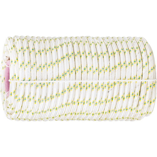 Фото 0 товара Фал плетёный капроновый с сердечником, 8 мм, L 100 м, 16-прядный, Россия Сибртех