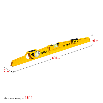 Уровень литой с зеркальным глазком и ударной площадкой STAYER 600 мм, HARD 3483-060 - фото 10