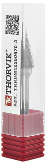 Борфреза твердосплавная коническая, тип M, 12 мм, двойная насечка, в боксе, THORVIK - фото 5