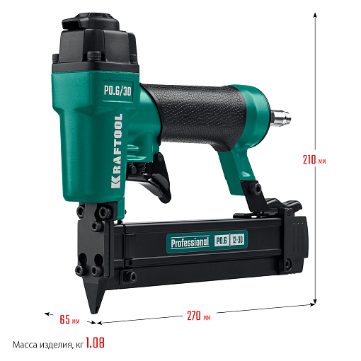 Фото 9 товара Нейлер (гвоздезабиватель) пневматический для шпилек KRAFTOOL тип P0.6 (12-30 мм), 31963 