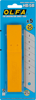 OLFA 25 мм, 5 шт., Лезвия сегментированные OL-HB-5B - фото 5