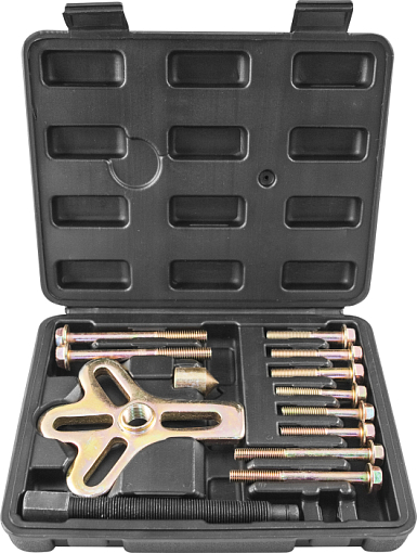 Фото 0 товара Съемник многофункц. с болтовыми захватами в наборе, диапазон захватов 30-120 мм, 13 пр., THORVIK