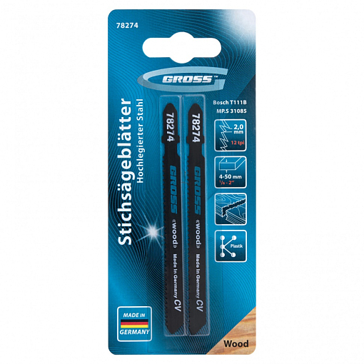 Фото 3 товара Полотна для электролобзика по дереву, 2 шт, ( 31085-T111B ) Gross