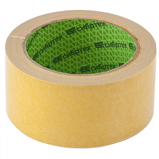 Фото 0 товара Лента клейкая двусторонняя, 50 мм х 25 м, на полипропиленовой основе Сибртех