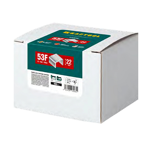 Фото 0 товара Скобы для степлера плоские KRAFTOOL,31787-16 скобы тип 53F, 16 мм