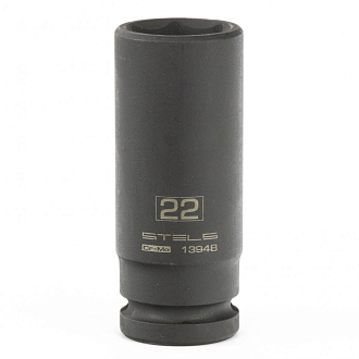 Головка ударная удлиненная шестигранная, 22 мм, 1/2, CrMo Stels - фото 1