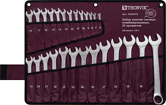 Набор ключей гаечных комбинированных серии ARC, 6-32 мм, 26 предметов, THORVIK - фото 1