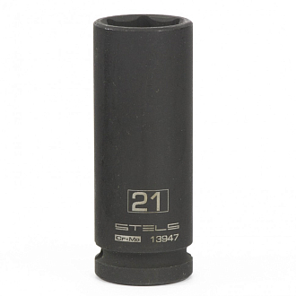 Головка ударная удлиненная шестигранная, 21 мм, 1/2, CrMo Stels - фото 1