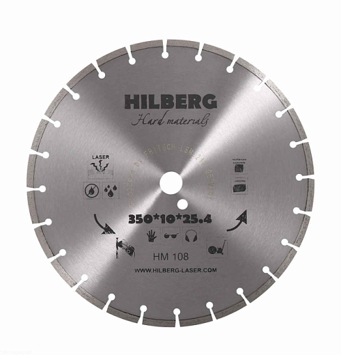 Фото 0 товара Диск алмазный отрезной 350*25,4 Hilberg Hard Materials Лазер
