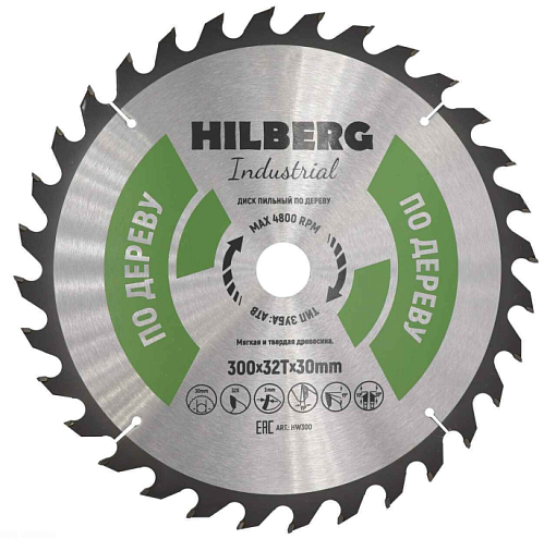 Фото 0 товара Диск пильный Hilberg Industrial Дерево 300*30*32Т