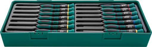 Фото 1 товара Набор отверток для точной механики в ложементе, L-65 мм, 14 предметов, Jonnesway