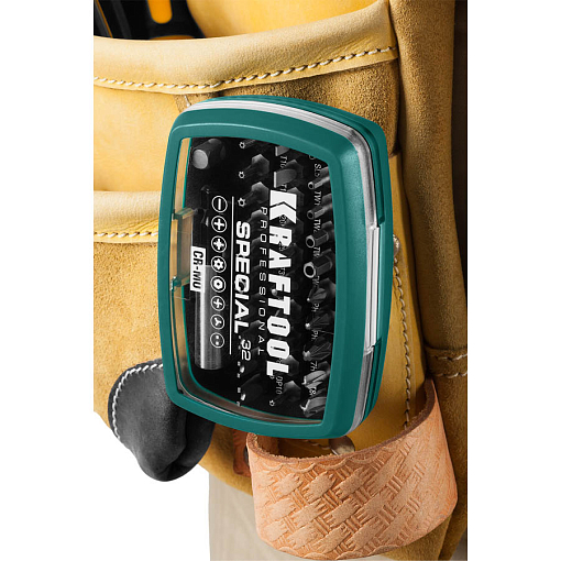 Фото 6 товара Набор специальных бит с адаптером KRAFTOOL 2610-H32 32 шт.