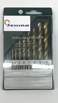 Набор сверл 1-10мм (10 шт.) кл.А1 TiN(КИБ) НС-11 Sekira - фото 3