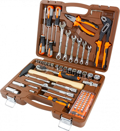 Фото 1 товара Набор инструмента универсальный 1/4", 1/2"DR, 75 предметов, Ombra