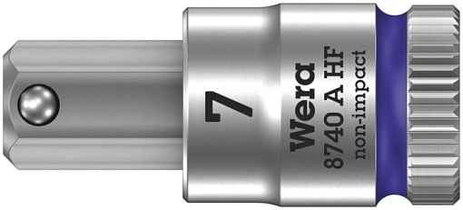 Фото 0 товара 8740 A Hex-Plus HF Zyklop Головка торцевая с битой вставкой с внешним шестигранником, 1/4, с фиксацией, 7 x 28 мм
