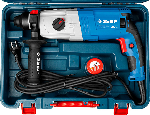 Фото 5 товара Перфоратор горизонтальный ЗП-30-900 К Профессионал ЗУБР 900 Вт, 0-1000 об/мин, 0-5500 уд/мин, кейс