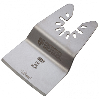 Насадка для МФИ шабер полукруг, Inox, для снятия краски и др., ширина 50 мм, длина общая 74 мм, ступенчатый Denzel - фото 1