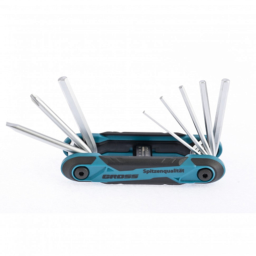 Фото 0 товара Набор ключей имбусовых универсальный, складные, 8 шт, CrV Gross