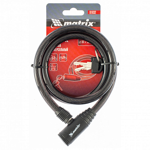 Фото 0 товара Замок тросовый универсальный, 10 х 960 мм Matrix