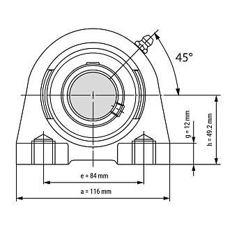 Подшипниковый узел UCPA208 TECHNIX - фото 2