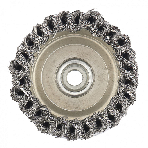 Фото 3 товара Щетка для УШМ Heavy Duty, 100 мм, М14, "чашка", крученая проволока 0,5 мм Matrix