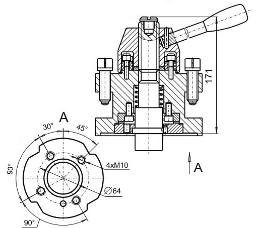 Фото 1 товара Резцедержатель 4-х позиционный с зубьями «Хирт» РДТ-4П (с зубьями «Хирт») БЗСП