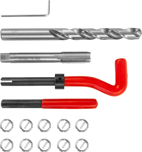 Фото 0 товара Набор для восстановления резьбы M12x1.75, 15 предметов, THORVIK