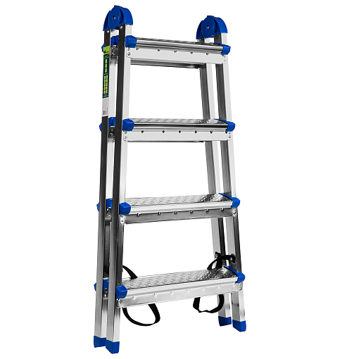 Фото 1 товара Стремянка двухсторонняя 4 ступени, сталь профиль, стальные ступени, Россия Сибртех