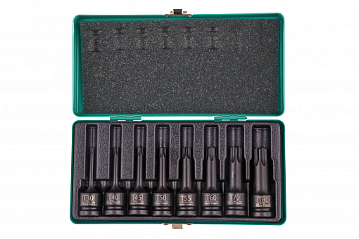 Фото 0 товара Набор ударных торцевых головок Torx 1/2", в кейсе, 8 шт. Stels