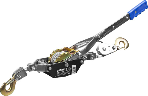 Фото 0 товара Лебедка ручная рычажная СИБИН 2 т, 3 м, тросовая, 25-2