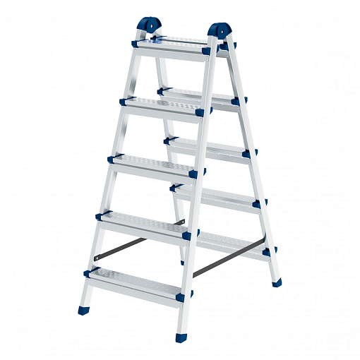 Фото 0 товара Стремянка двухсторонняя 5 ступеней, сталь профиль, стальные ступени, Россия Сибртех