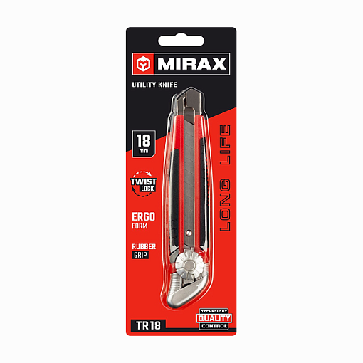 Фото 1 товара MIRAX 18 мм, Сегментированное лезвие, винтовой фиксатор, Нож 09128