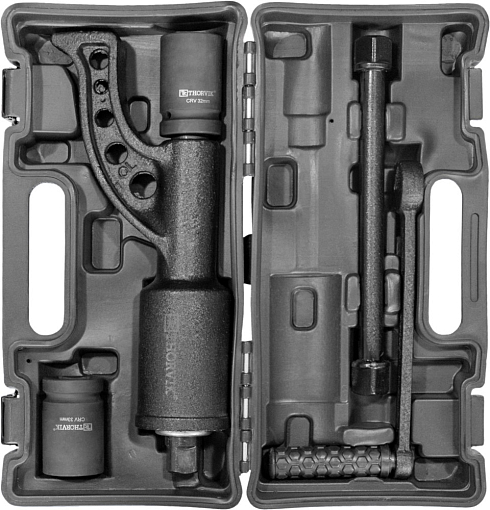 Фото 1 товара Гайковерт ручной механический удлиненный 1"DR, 3800 Нм и головки торцевые 1"DR 32 мм, 33 мм, THORVIK