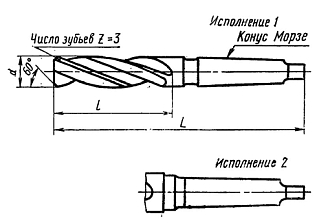 Зенкер цельный 19,0х100х210 к/х Р18 - фото 3