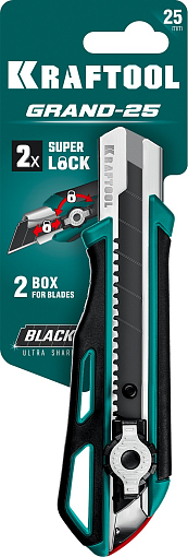 Фото 3 товара Нож 25 мм, сегментированное лезвие двойной фиксатор  GRAND-25 PRO, Kraftool