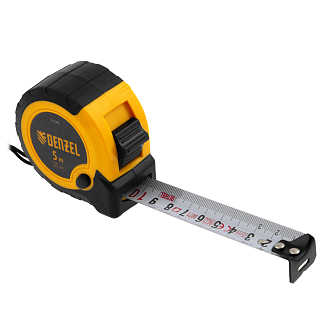 Рулетка 5м х 25мм, двухкомп. корпус, кнопка-пауза Denzel - фото 4