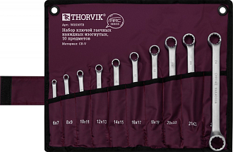 Набор ключей гаечных накидных изогнутых серии ARC в сумке, 6-27 мм, 10 предметов, THORVIK - фото 2